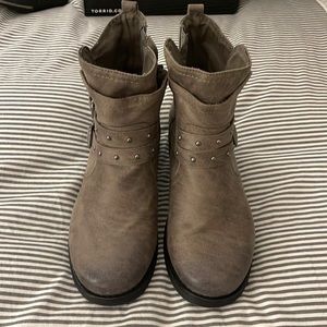 Torrid Moto Boots, Womens Size 11W, Grey, Like New